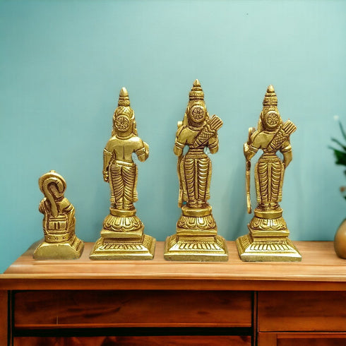 Tamas Brass Ramdarbar Ram Sita Laxman & Hanuman Statue/Idol