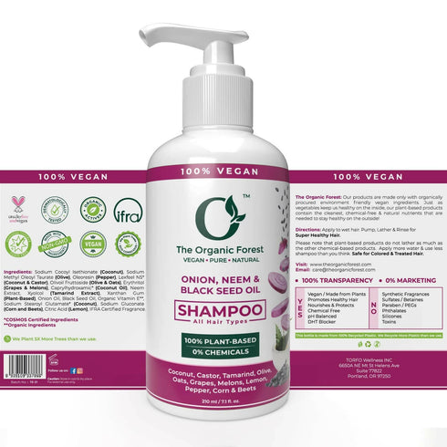 The Organic Forest Onion| Neem & Black Seed Oil Hair Shampoo