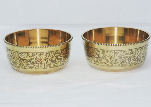 Pure Brass Thali Set 5 Pcs 1346g