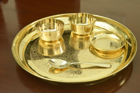 Brass Dinnerware Sets Thali- 13 inch