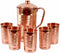 Heavy Copper Water JUG with 5 Glass