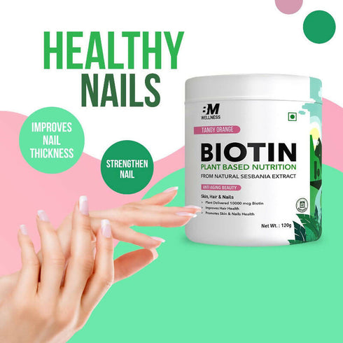 BM Wellness Plant Based Biotin 10000+ Mcg Tangy Orange