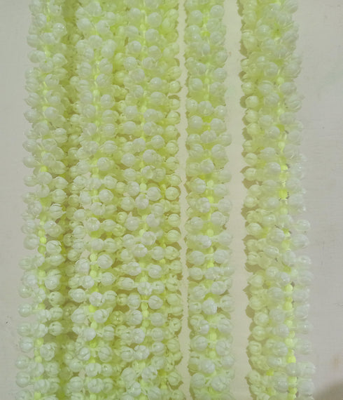 5ft Artificial White Mogra Flower Garland (Pack of 5 Strings)