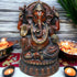 Tamas Brass Handcrafted Lord Ganesha Statue / Idol with Antique Finish (Golden & Brown) (Pack of 1)