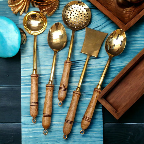 Tamas Brass Serving / Cooking Ladles - SET OF 5