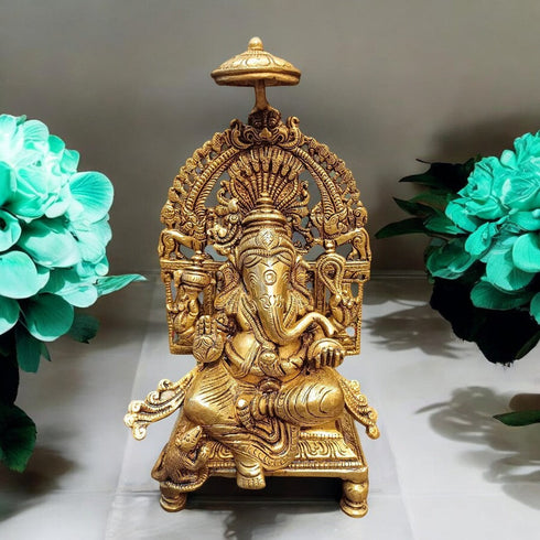 Tamas Brass Chowki Ganesha | Free Luxury Gift Box