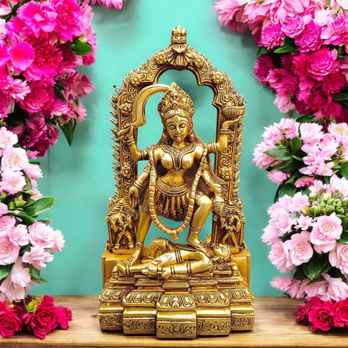 Tamas Brass Maa Kali - Maa Durga Deity - Devi Jagdamba Statue/Idol | Free Luxury Gift box