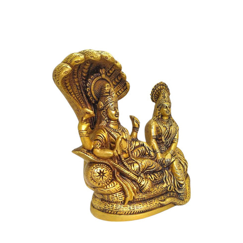 Tamas Brass Lakshmi Narayan Idol - A Beautiful and Auspicious Addition to Your Home Decor