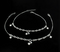 Daily wear 925 Sterling Silver White CZ Star Charm Chain Anklet Payal Pair