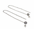 Boho Looks 925 Sterling Silver White CZ Oxidised Anklet pair
