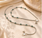 Boho Look 925 Sterling Silver Green White CZ Oxidised Snake line Anklet
