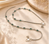 Boho Look 925 Sterling Silver Green White CZ Oxidised Snake line Anklet