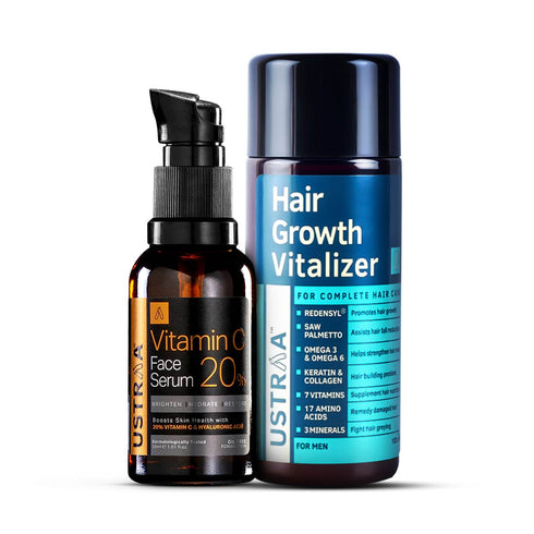 USTRAA Vitamin C Face Serum & Hair Growth Vitalizer