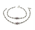 Beach style 925 Sterling Silver Pink White CZ Oxidised Payal Anklet Pair