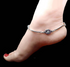 Traditional 925 Real Solid Silver CZ Oxidized Anklets Ankle