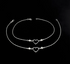 Exclusive 925 Sterling Silver girlish White CZ heart Chain Anklet Pair
