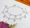 Real Silver Multi CZ Anklet Payal with Ghungroos