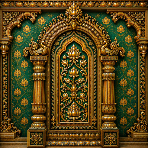 Back Drop India Padmaja Alankara Jharokha Ganesh Chaturthi Decoration Backdrop