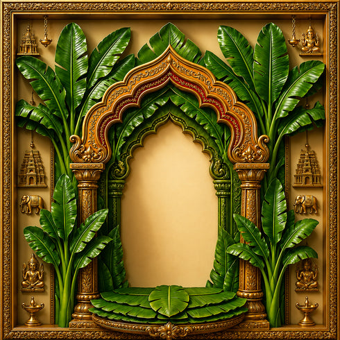 Back Drop India Kadali Pravesh Nikunj Ganesh Chaturthi Decoration Backdrop