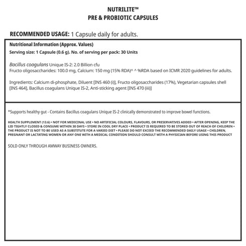 Nutrilite Pre And Probiotic Capsules