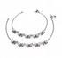 Cute 925 Sterling Silver orange white CZ Oxidized Elegant Butterfly women Anklet Pair