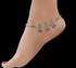 Divine 925 Sterling Silver Pink White CZ Oxidized women peacock Anklet Pair