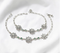925 Sterling Silver Green White CZ Oxidised Payal Anklet Pair
