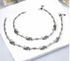 Boho style 925 Sterling Silver white CZ Oxidised women payal Anklet Pair