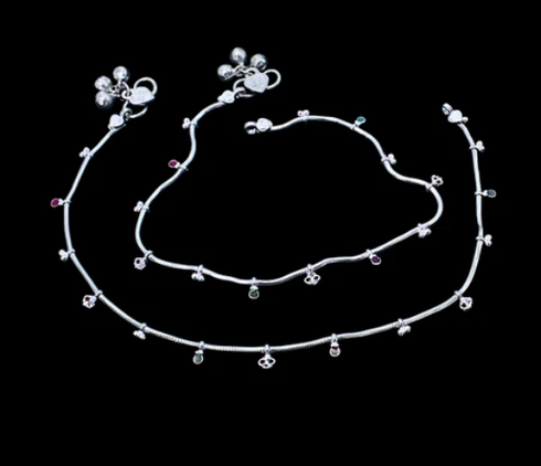 Elegant Real Silver Charm Payal Anklet for Women