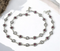 925 Sterling Silver Excellent Pink White CZ Oxidised Pajeb Anklet