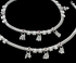 Real Sterling Silver women Pink CZ handmade Anklet Ankle Pair