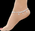 Real Sterling Silver women Pink CZ handmade Anklet Ankle Pair