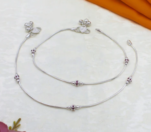 Elegant Pink CZ Snake Chain Anklet