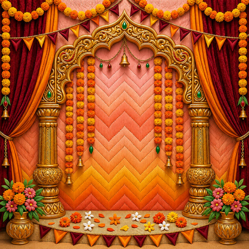 Back Drop India Kalyaanotsava Vedika Serenity Ganesh Chaturthi Decoration Backdrop