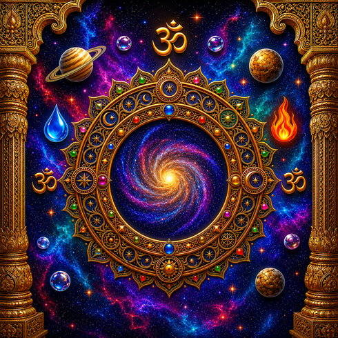 Back Drop India Brahmanda Mystic Orbit Ganesh Chaturthi Decoration Backdrop