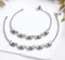 Cute 925 Sterling Silver orange white CZ Oxidized Elegant Butterfly women Anklet Pair