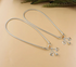 boho style 925 Sterling Silver women snake Chain Anklet Pair