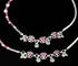 Real Silver Indian women unique trendy pink CZ Anklets Ankle Pair