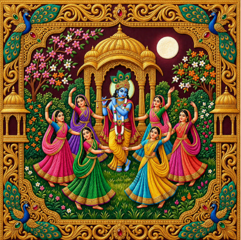 Back Drop India Maharas Chandrajyot Radha Krishna Janmashtami Decoration Backdrop