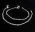 Real Siver Green Pink CZ Anklet Payal