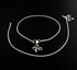 boho style 925 Sterling Silver women snake Chain Anklet Pair