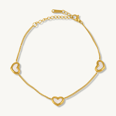 Palmonas Linked Hearts Chain Anklet