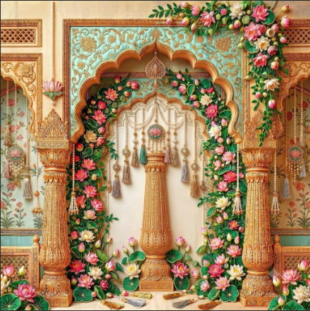 Back Drop India Kamal Toran Darbar Spiritual Janmashtami Decoration Backdrop