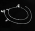 Real Silver Multi CZ Charm payal Anklet for Women