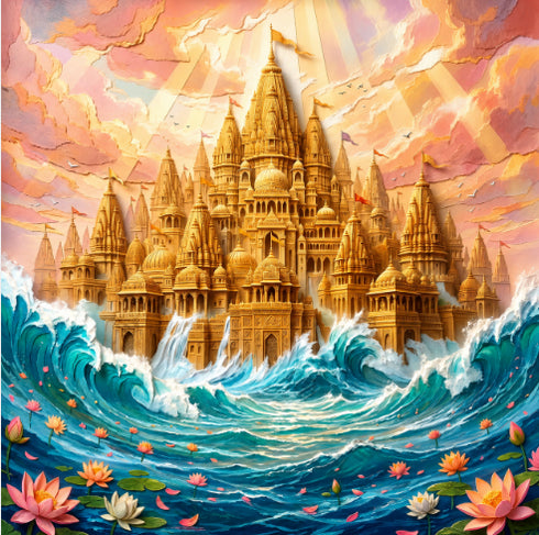 Back Drop India Divya Dwarika Vaibhav Krishna Janmashtami Decoration Backdrop