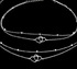 Girlish 925 Sterling Silver two Layered Love Heart beach Foot Anklet Pair