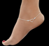 Exclusive 925 Sterling Silver girlish White CZ heart Chain Anklet Pair