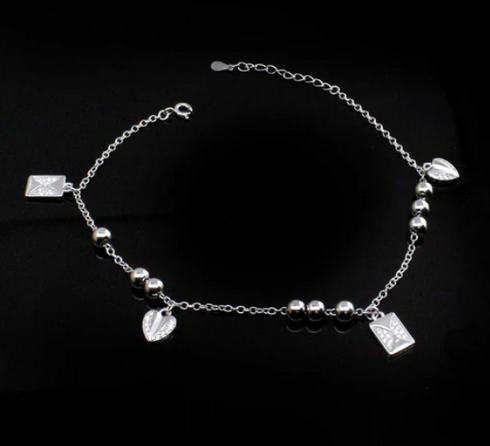 Indian 925 Sterling Silver Anklet Girls Single chain Bracelet