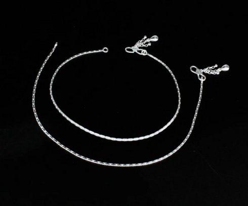 Boho style 925 Sterling Silver Indian women Anklets Bracelet Pair