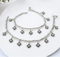 925 Sterling Silver floral White CZ Oxidised divine pajeb Anklet Pair